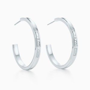 Tiffany & Co 1837 Sterling Silver hoop Earrings